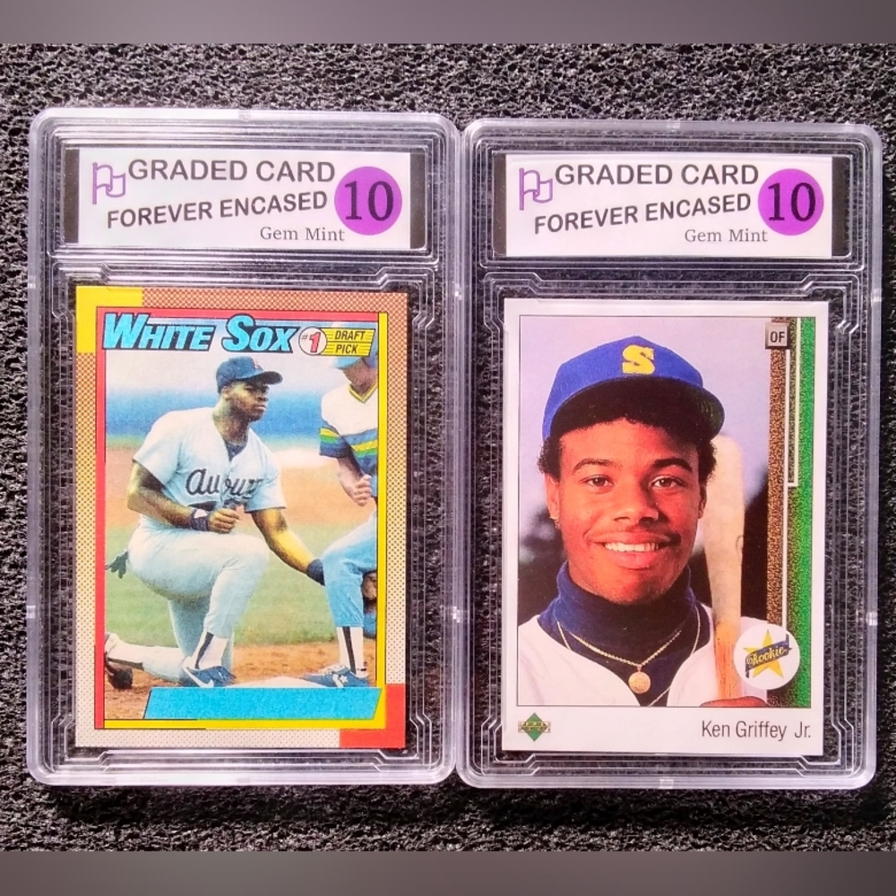 Frank Thomas And Ken Griffey Jr HOF Baseball Rookie Card Set. Graded 10 Gem Mint